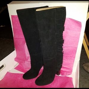 Brand new suede fringe black boots